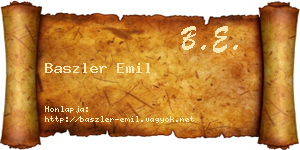 Baszler Emil névjegykártya